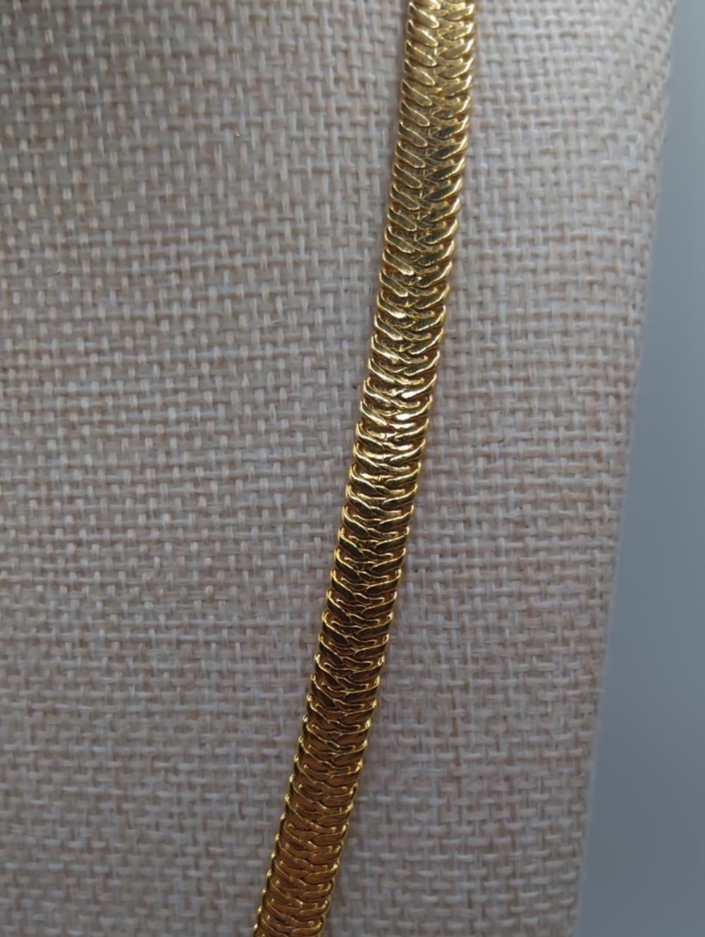Napier Interlocking Herringbone Gold Tone Necklace - Picture 6 of 6